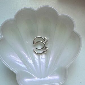 Elegant Silver earring cuffs with Pearl